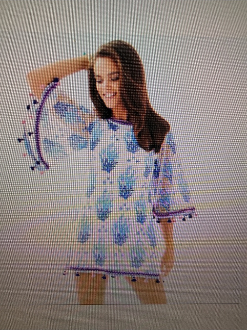 Lilly Pulitzer Jackelin Romper -Seaspray Navy and Pink Tassel Trim